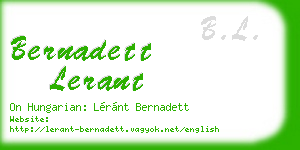bernadett lerant business card